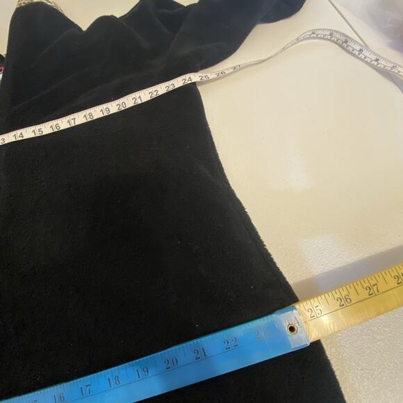 Women Sleep Robe Large Soft Fleece Nightgown Black Animal Print Zip Front Cozy - Picture 2 of 9